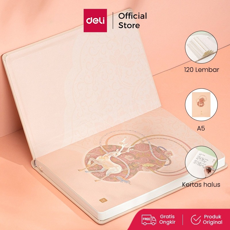 

Deli Buku Catatan Sampul Kulit / Leather Cover Notebook A5 120 Lembar Hard Cover 7997
