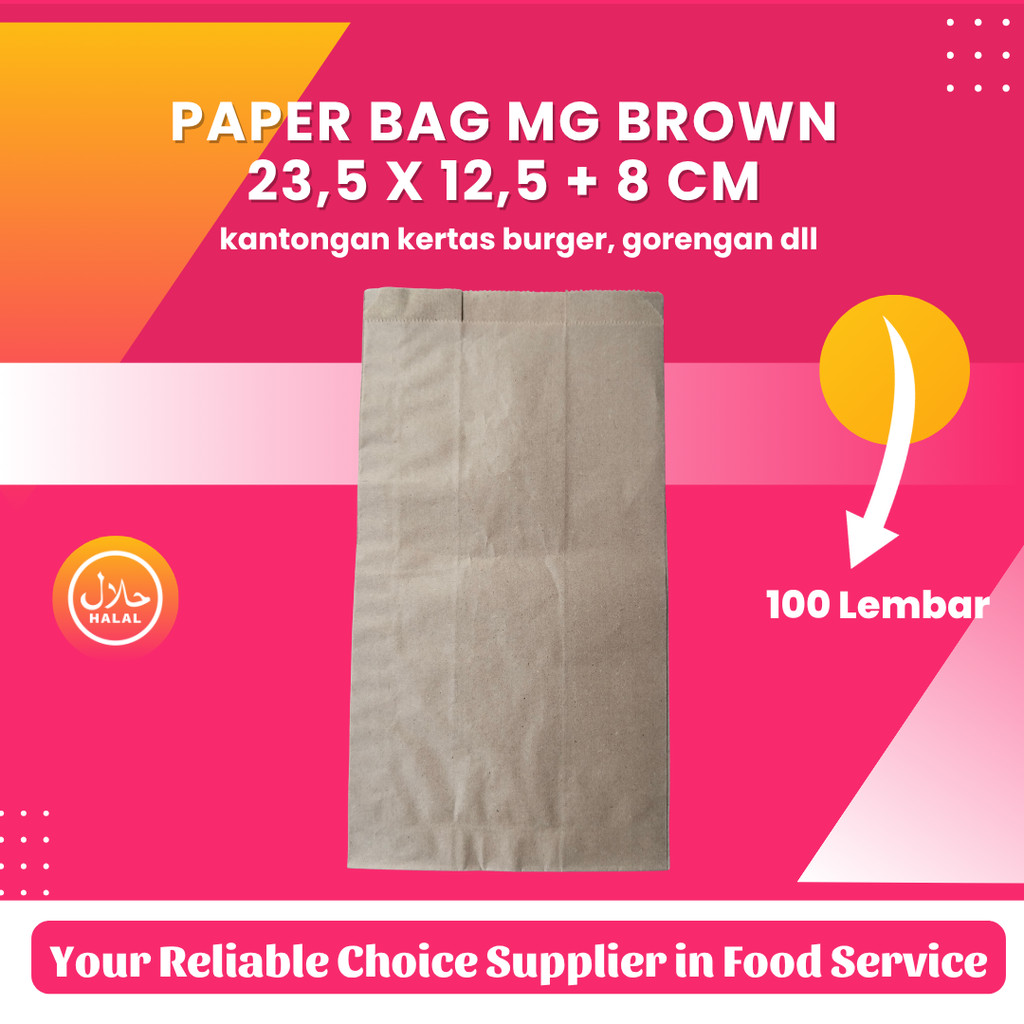 

Paper Bag - Kantong Kertas SOS / Fried Chicken / Snack ukuran 23,5 x 12,5 +8 CM