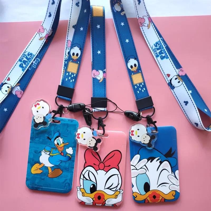 

Disney Cartoon Donald Duck Daisy Student Campus Card Hanging Neck bag Card Holder Lanyard ID Meal Card Ornament Bag
