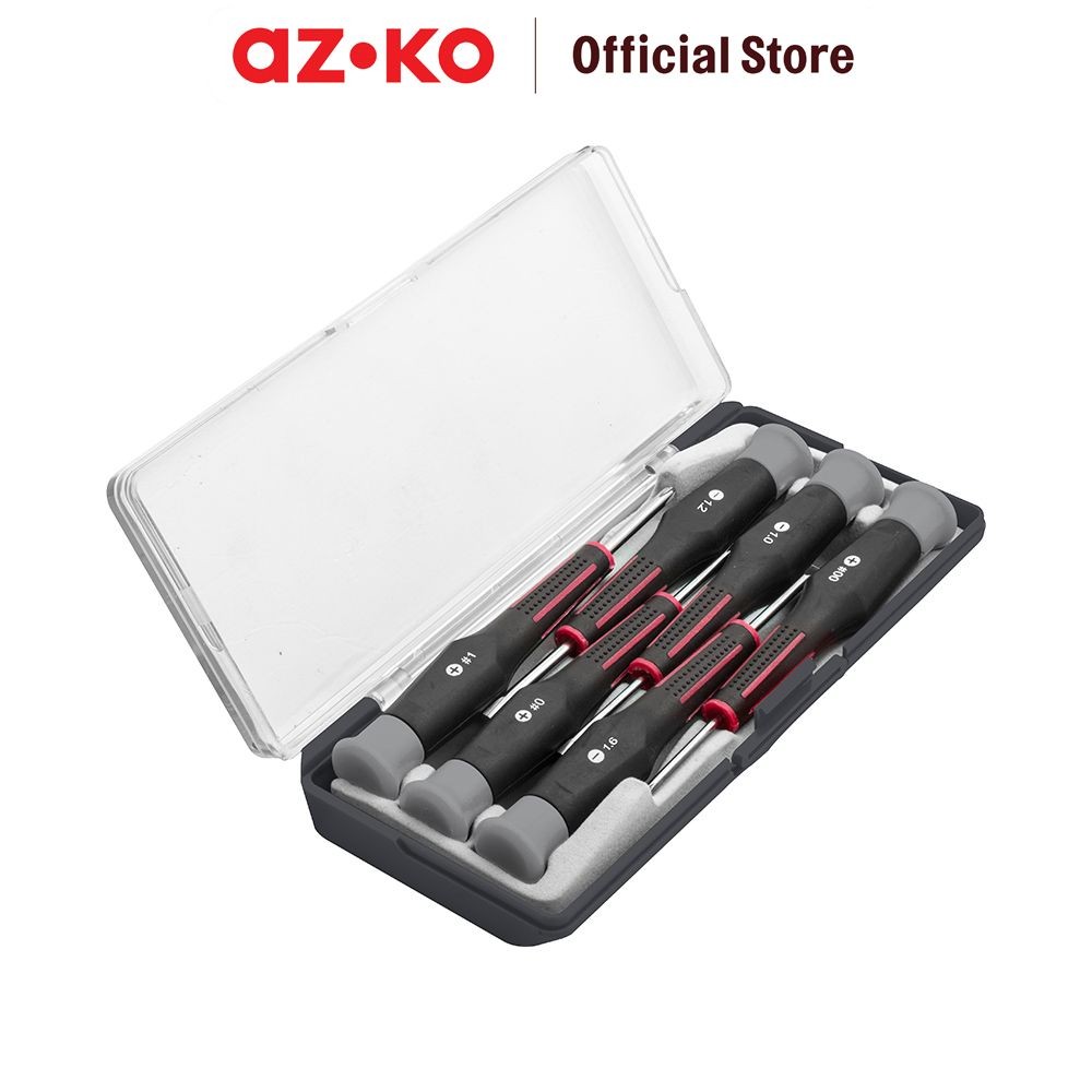 AZKO Maxbuilt Set 6 Pcs Obeng Presisi - Hitam Screwdriver Alat Perkakas Peralatan Elektronik Perleng