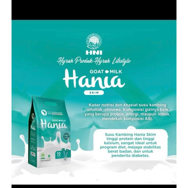 

Hania Susu Kambing - Hania Skim - - HNI HPAI untuk program diet