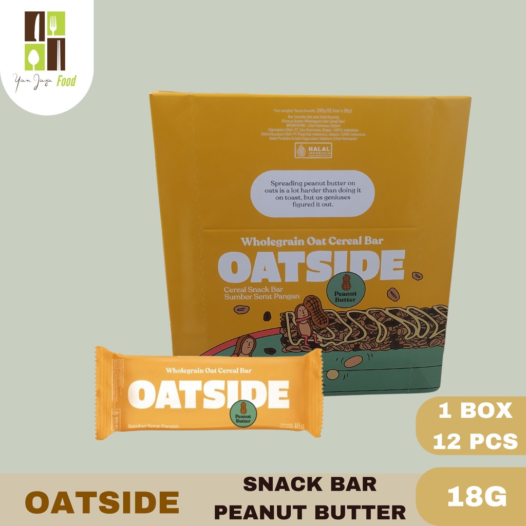 

Ay00! Oatside Snack Bars / Cereal Snack Bar Rasa Peanut Butter / Chocolate / Stroberi 18G 1 BOX / 12