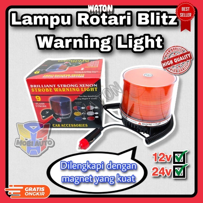 (AM) Lampu Strobo Rotary / Rotari Led Blitz Magnet 12 Volt & 24 Volt
