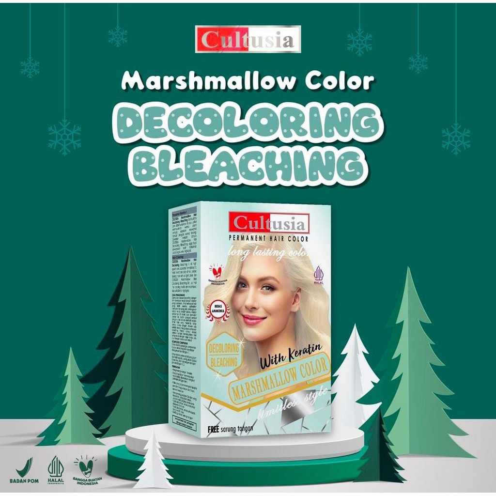 Cultusia Marshmallow Color Decoloring Bleaching With Keratin 30ML - Cat Rambut Cultusia Marshmallow 