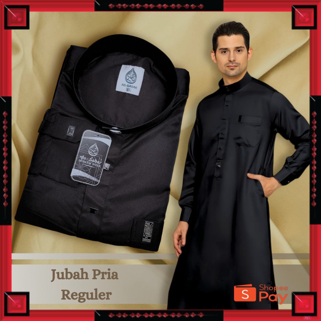 [PREMIUM ORIGINAL] Gamis Pria Lengan Panjang Premium Gamis Hitam Jubah Pria Gamis Pria Premium Maher