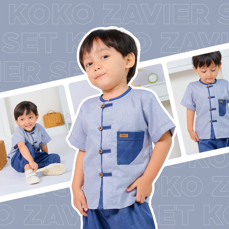 [TERBARU][TERLAKU] Cutekids Setelan Baju Koko Anak Laki Laki Zavier Original Katun Madina