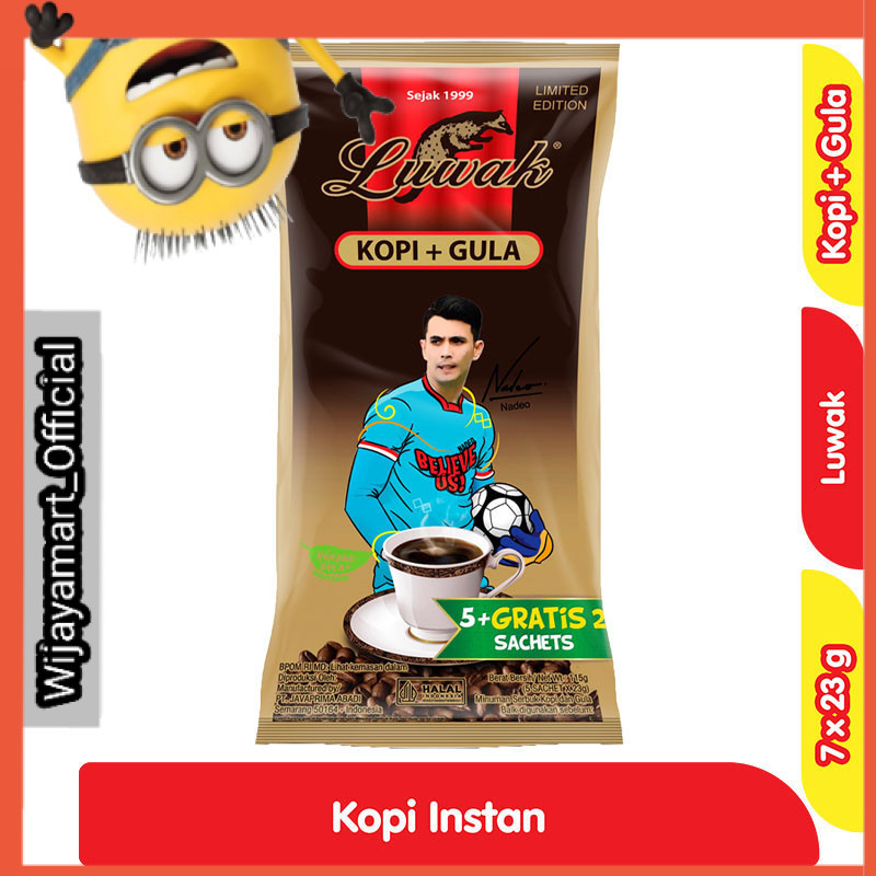 

Luwak Kopi Gula Bag 5 + 2 x 23 g