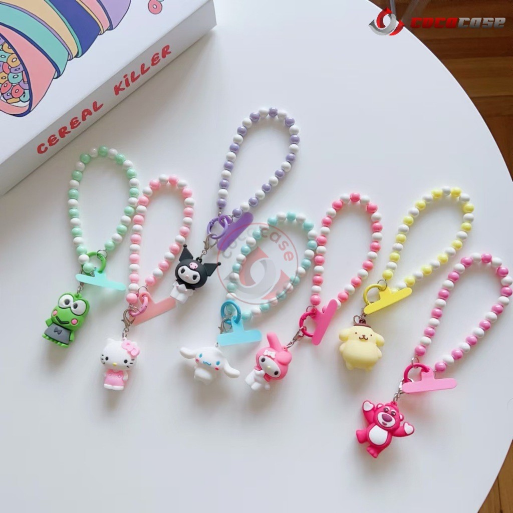 

Lanyard Manik Lotso Cinnamoroll Hello Kitty Pompom Purin Keropi Kurumi Melody Labubu