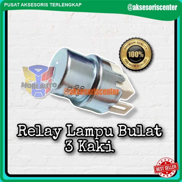 (MAT) Relay Lampu Bulat 3 Kaki Mobil Kijang / Rino / Taft 12V - 22A
