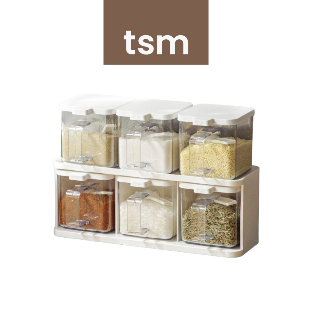GT65R TSM Tempat Bumbu Dapur set Aesthetic (3 Pcs)  | Rak Bumbu Dapur Dinding | Tempat Bumbu Dapur G
