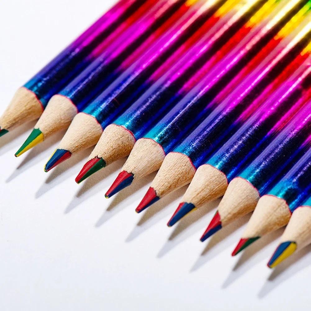 

12pcs/Lot 4 color in 1 Pencil Painting Crayon Kids Drawing Pencil Crayons Set School Scrapbooking Journal Colors Pencils