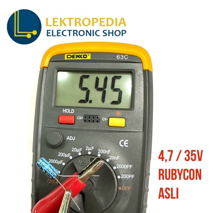 Elco 4.7uf 35v RUBYCON Asli Kapasitor 4.7 uf mikro 35 v volt 35volt Elko Capasitor 4,7uf 4,7