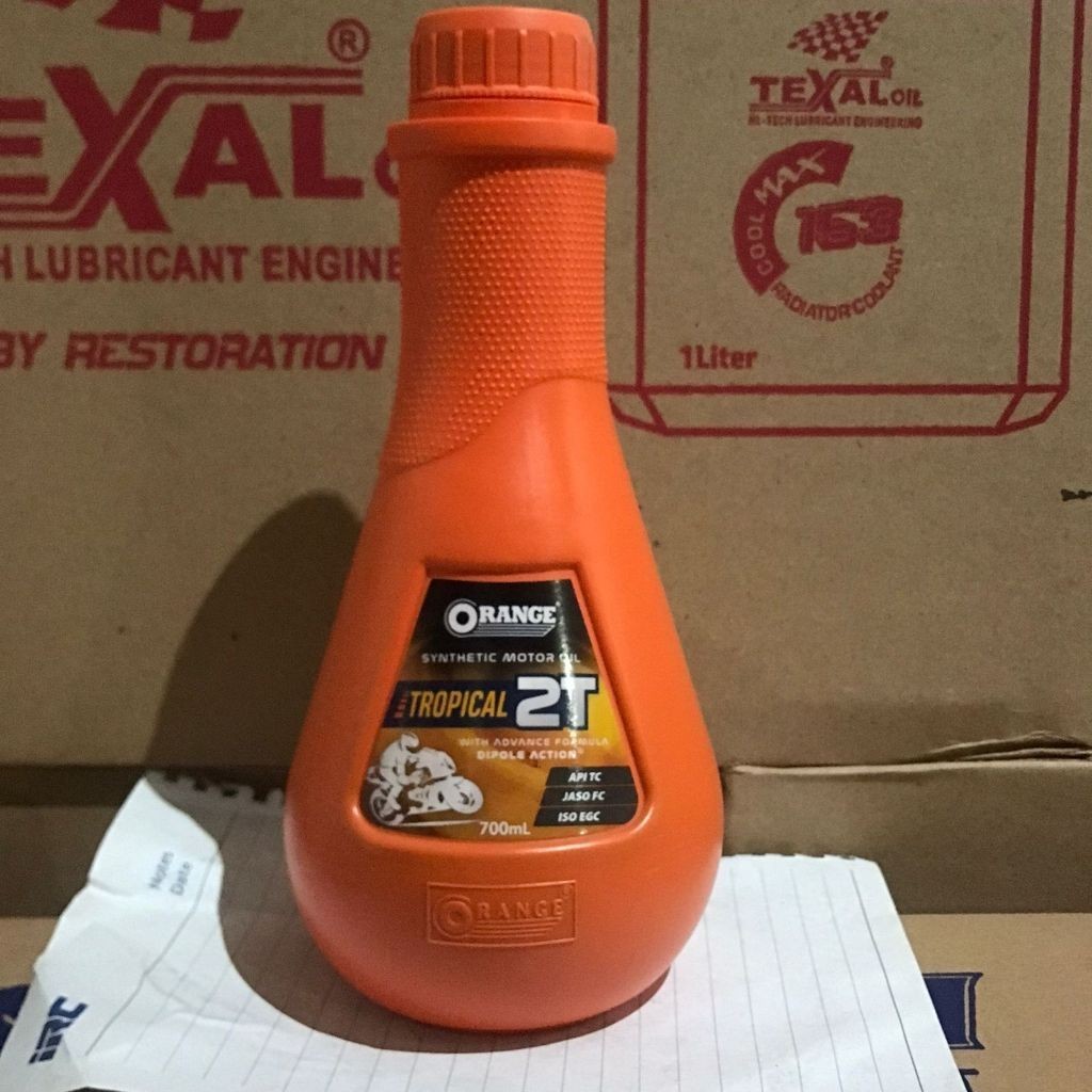 Terjangkau/Oli samping Orange Tropical 2T (0,7L) Wangi Murah Oli samping 2 tak