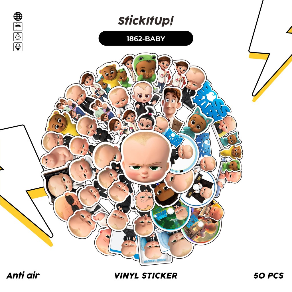 

COD 50 Pcs Stiker DREAMWORKS SERIES THE BOSS BABY CHAR MIX 01 Lucu Anti Air Untuk Dekorasi Notebook Sepeda Skateboard Handphone DIY
