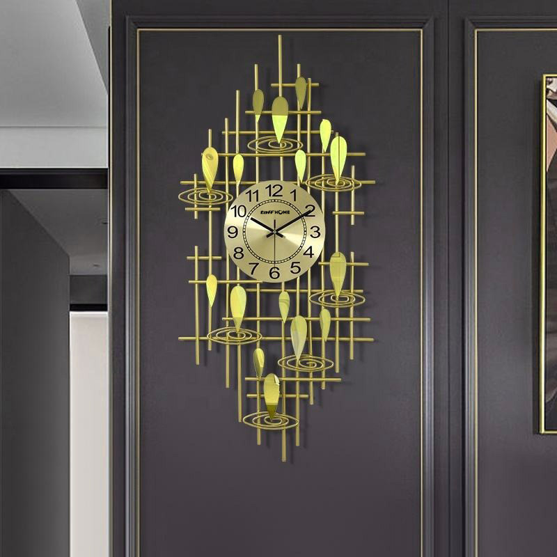 

- TaffHOME Jam Dinding Aesthetic Luxury Iron Silent Clock 90cm - FH-KWA851 -