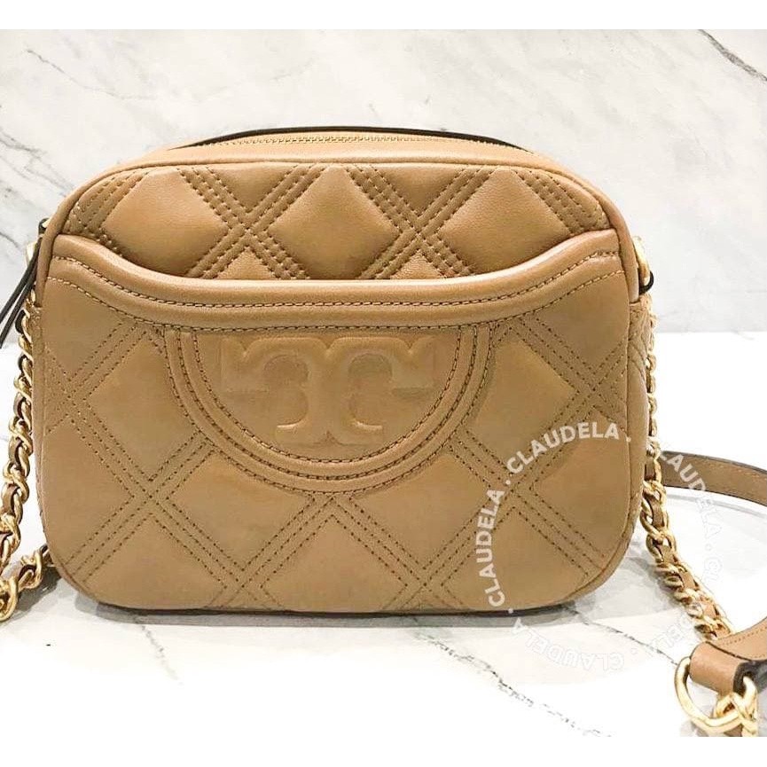Tory Burch Soft Fleming Camera Bag in Tiramisu
