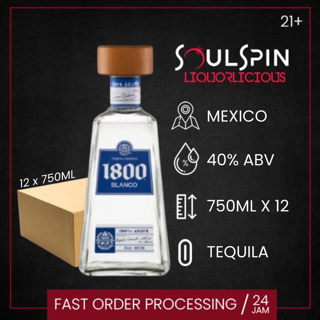 1800 Blanco Tequila 750ml [ Box 12 botol ]