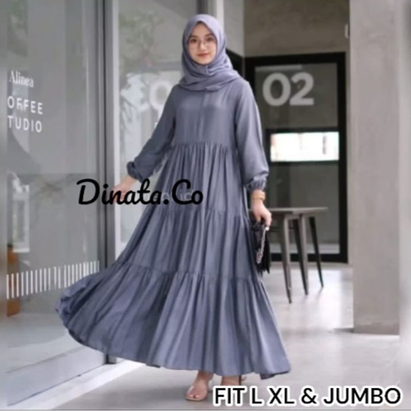 [HOT NEW] GAMIS KATUN SUSUN AMANDA RAYON POLOS REMPEL WANITA - GAMIS RAYON PREMIUM - GAMIS MODEREN