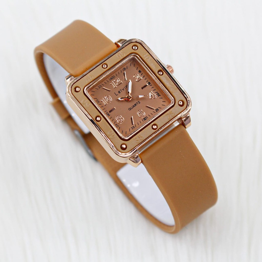JUAL Jam Tangan Wanita Leivin Fashion Watch Original Tipe Lv-6868SSI - Silicone Strap - Stainless St