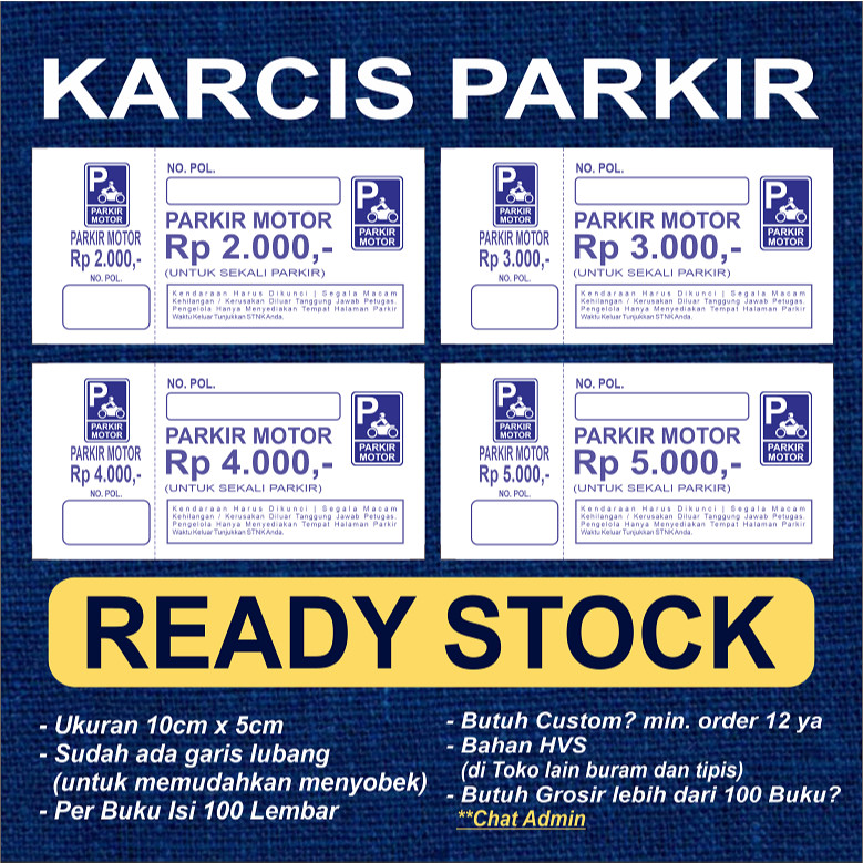 

KARCIS PARKIR SEPEDA MOTOR TERLARIS TERMURAH TERBARU