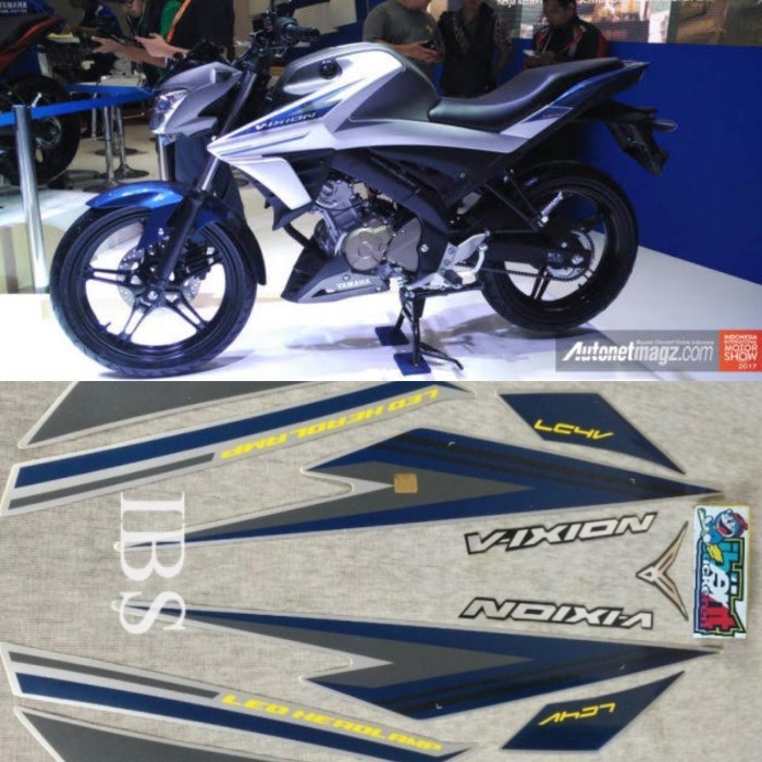 STIKER STRIPING LIS YAMAHA VIXION BIRU 2017 2018 POLET STIKER