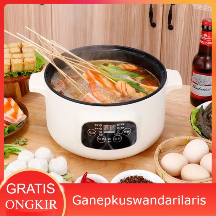 Panci Listrik Steamer Jumbo 3.2 L / 26 CM / Panci Listrik Serbaguna - White - Ganepkuswandarilaris