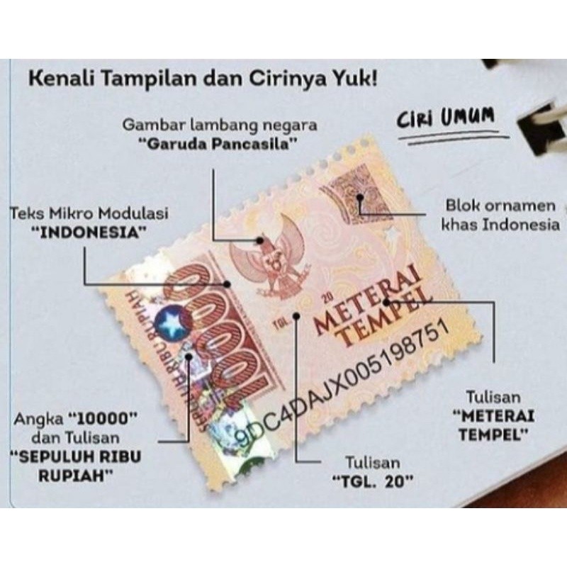 

Materai10000 ( PER 30 PCS/KEPING) RESMI PERURI