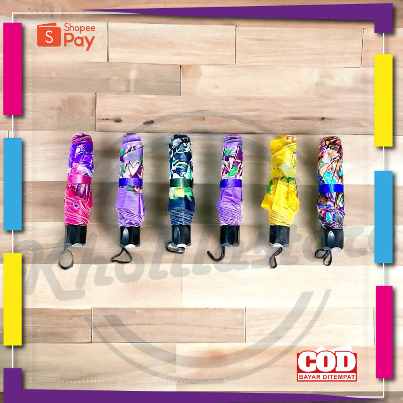 [PREMIUM ORIGINAL] Payung Lipat 3 Motif Bunga Jansen Umbrella