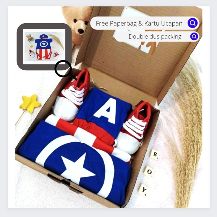 

[0k_market1] Hampers Baby Boy Captain America kado bayi laki-laki - Milk Adventur