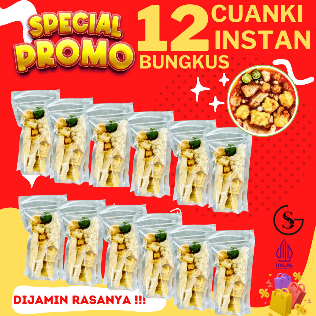 

12 BUNGKUS CUANKI INSTAN SI PALING HEMAT