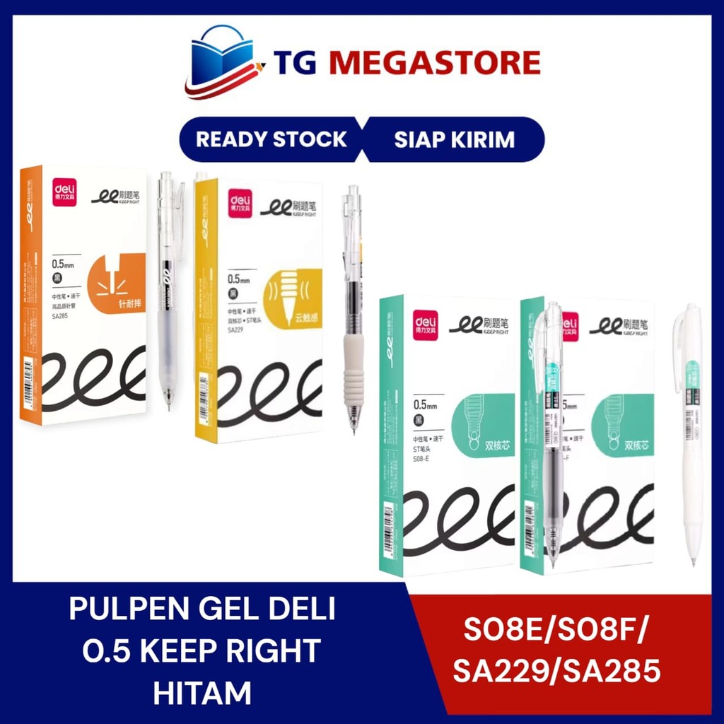 

Pulpen Gel Deli 0.5mm Keep Right Warna Hitam