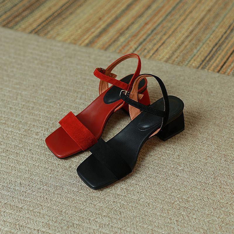 Sandal Mules Heels Pesta Wanita Hak 5 cm shoes Karet gesper
