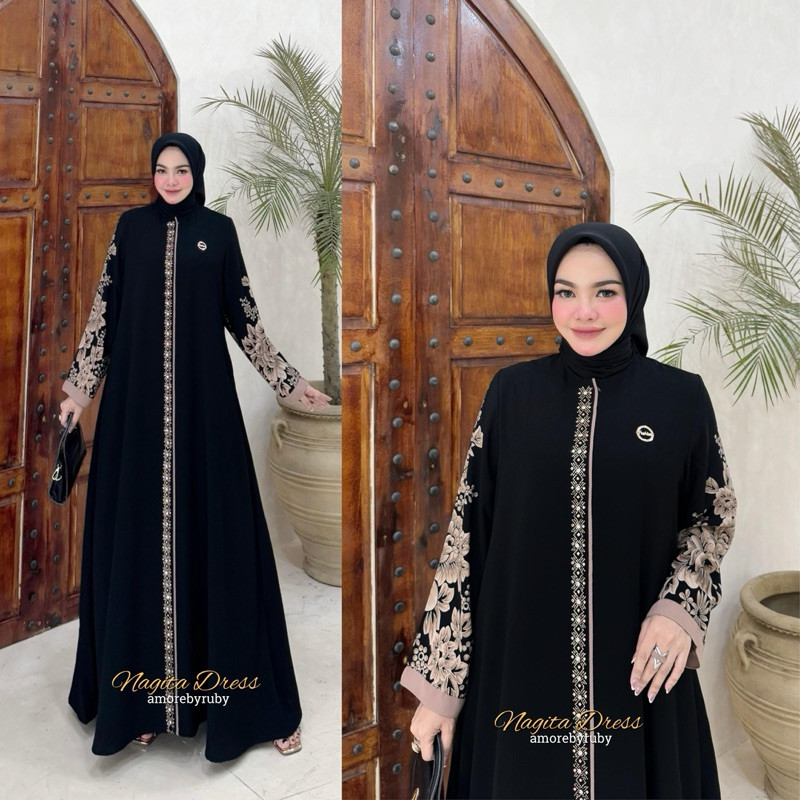 New Nagita dress Amore ruby - Gamis Amore ruby nagita dress