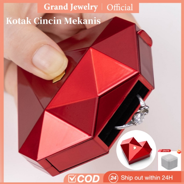 Kotak Cincin Pernikahan Merah Love/Kotak Cincin Hijau/Couple Pernikahan Kreatif Ring Box/Keberuntung