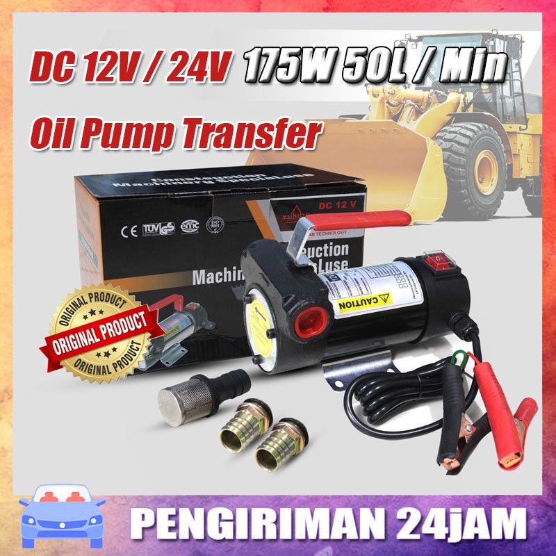 <COD>-Pompa Minyak Stanlis DC 12Volt 24Volt Solar Elektrik Diesel Transfer Pump Solar Oil Pump 55L/M