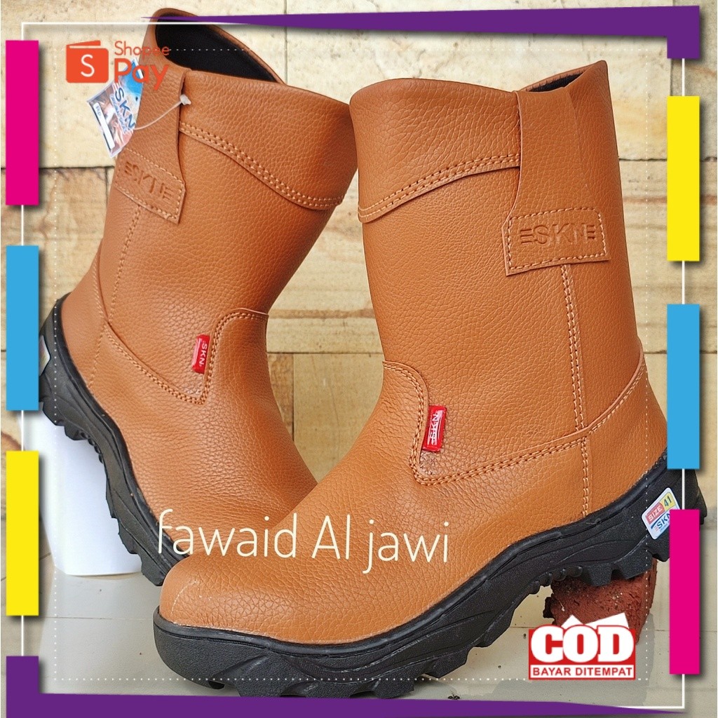 [PREMIUM ORIGINAL] Sepatu Safety Septi Boot King SKN Kulit Buatan Ujung Besi Keselamatan Kerja Proye
