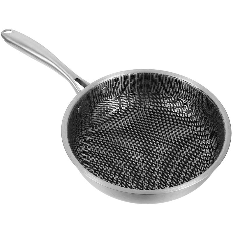 Frying Pan Stainless Steel Frying Pan Thickened Seafood Frying Pan With Handle coating 24cm