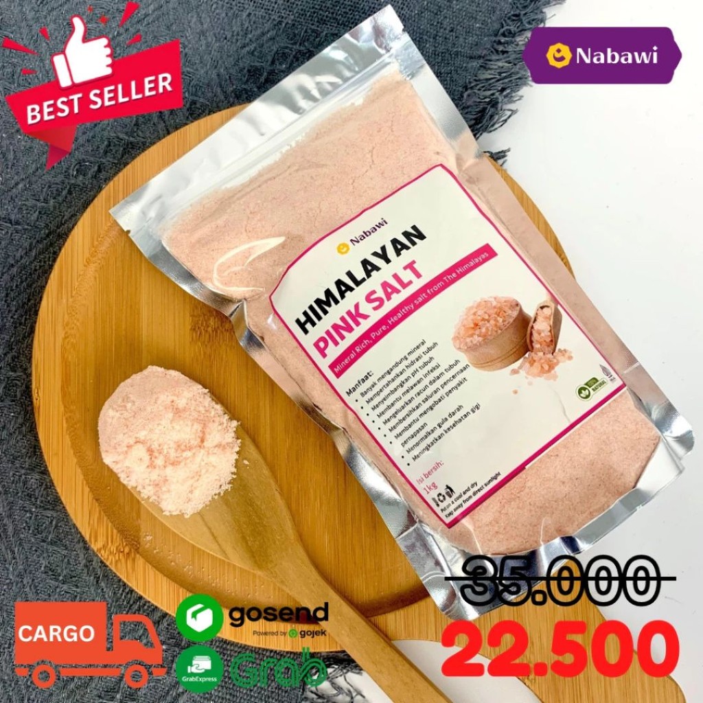 

Natural Pink Himalayan Salt Garam Himalaya 1 Kg Garam Organik Rempah Alami Nabawi Bandung
