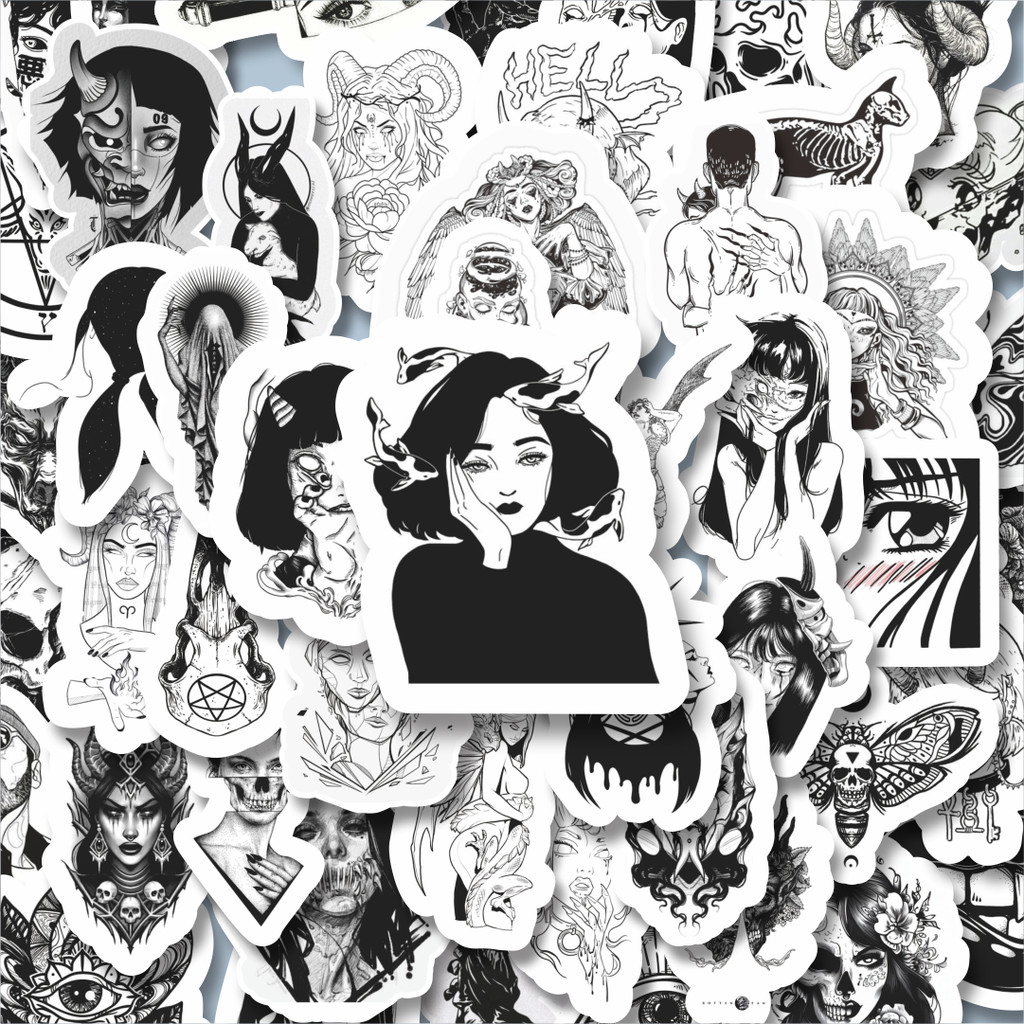 

100PCS Lucu Stiker Horor Random Versi 2 Stiker Aesthetic Stiker Anti Air Stikers Berperekat Waterproof sticker decal buat Motor Helm Buku Journal Koper Casing HP Laptop Botol Minum Hadiah anak