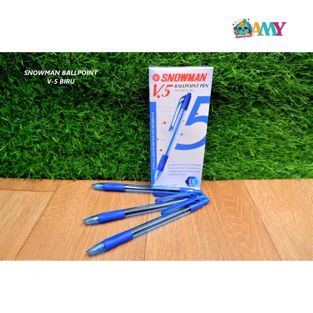 

SNOWMAN BALLPOINT V-5 BIRU AMY STASIONARY