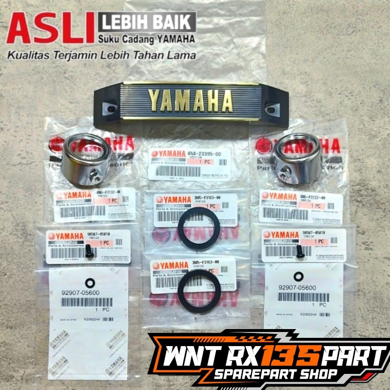 EMBLEM KUMIS DASI SET BAUT & CINCIN SHOCK DEPAN RXS RX SPESIAL ORIGINAL YAMAHA GENUINE PART