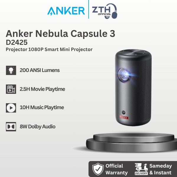 Anker Nebula Capsule 3 GTV Projector 1080P Smart Mini Projector - D2425