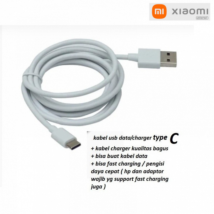 (putih) Usb type C kabel charger Xiaomi redmi K50 - redmi K50 PRO - redmi K50i - redmi K50 ULTRA - r