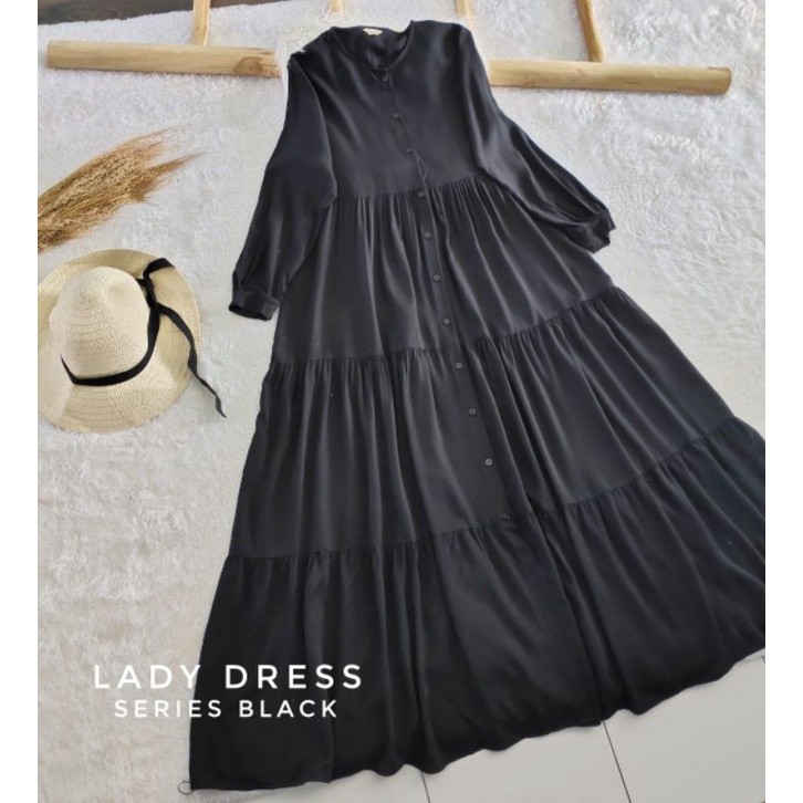 Gamis  premium polos/Gamis full kancing Busui Friendly/Gamis Cotton Twill Armany Adem/Ready Stock Bi