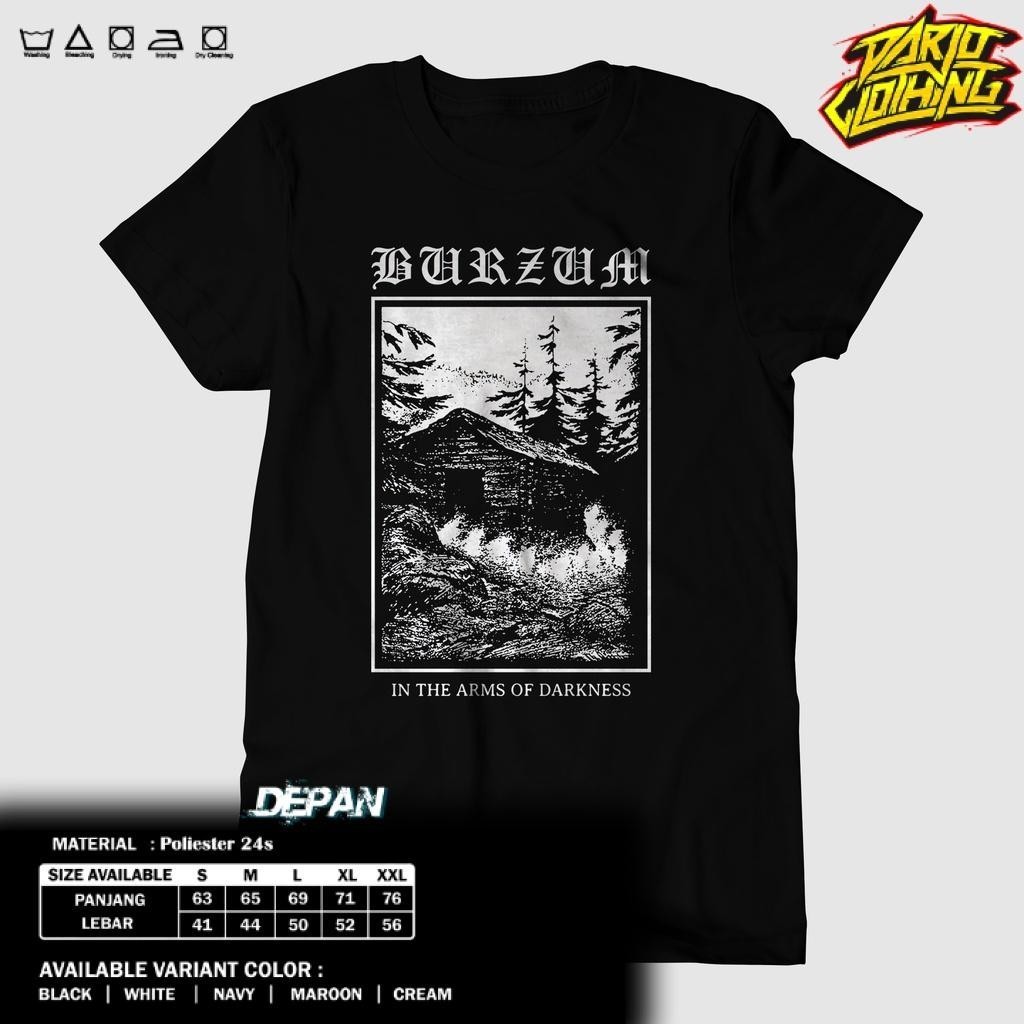 Kaos DarjoClothing -  KAOS BAND - KAOS BURZUM - BURZUM WHITE - BAJU MUSIK ROCK METAL
