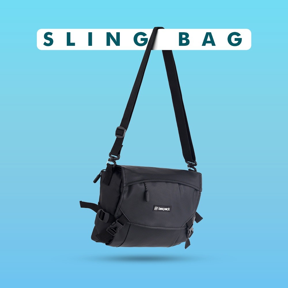 TERLARIS Baepack Tas Selempang Hitam Anti Air Slingbag Waterproof