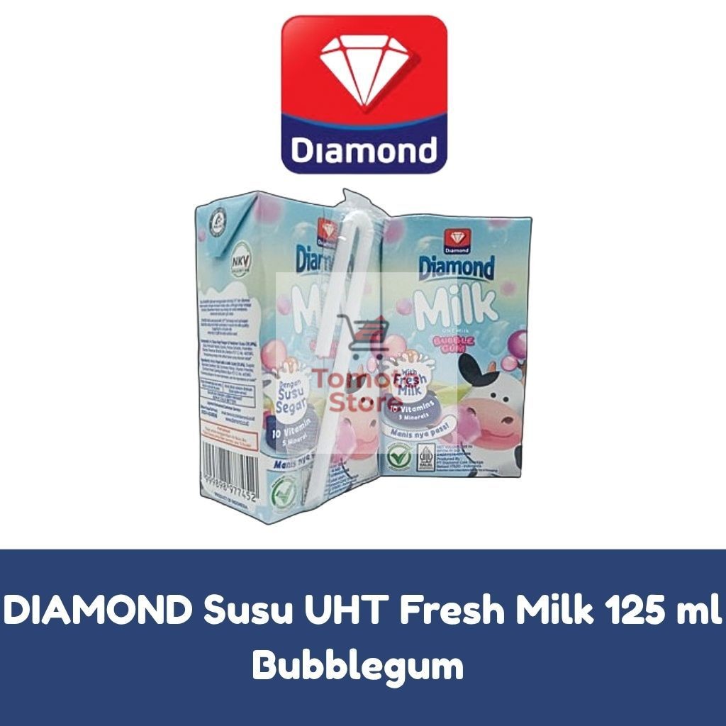 

✨ TOMOTOSTORE ✨ DIAMOND Susu UHT Full Cream Fresh Milk 125 ml - Bubblegum
