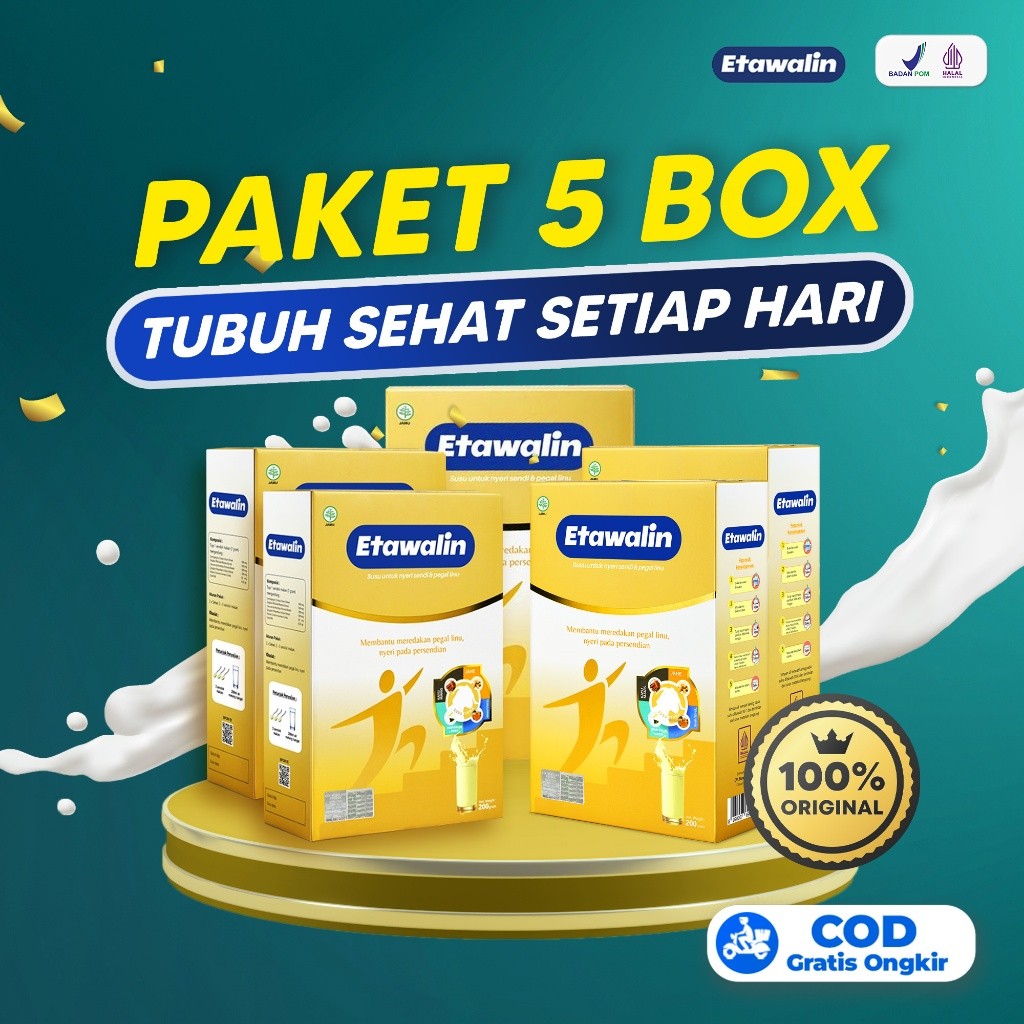 

Paket 5 Box Etawalin - Susu Kesehatan Tulang dan Radang Nyeri Sendi Original