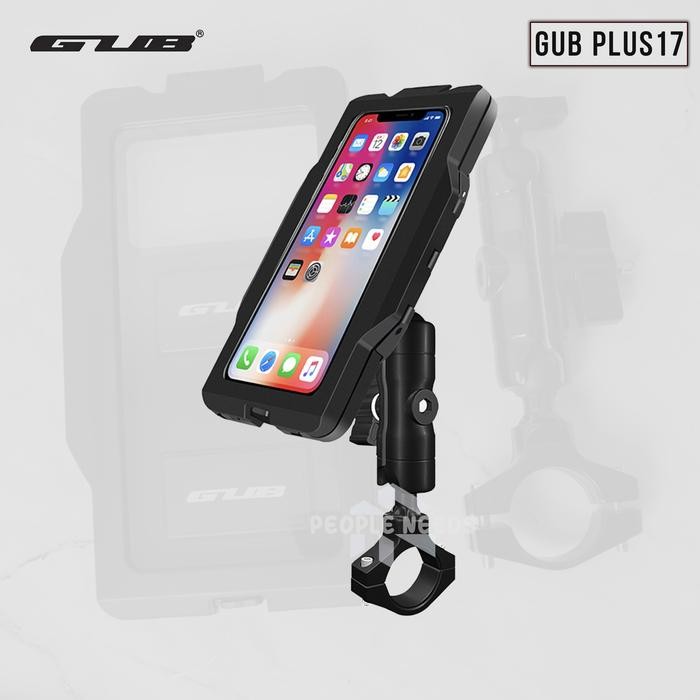 GUB PLUS17  Phone Holder Handphone Waterproof Anti Air Hujan Rotate 360 Motor Ponsel - GUB Plus17