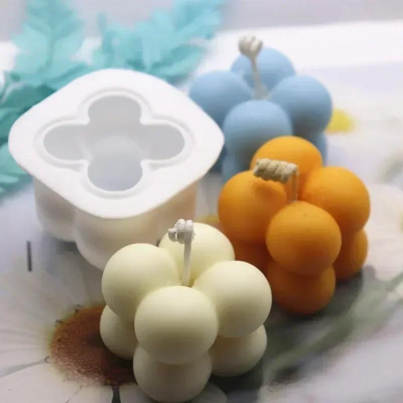 

3D Handmade Creative Bubble Cube Candles Silicone Mold Aromatherapy Plaster Candle Baking Chocolate Dessert Cake Mould Tools